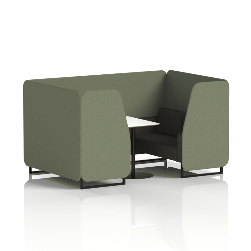 Brixworth Booth With Black Legs And White Table In Two Tone - Image 44