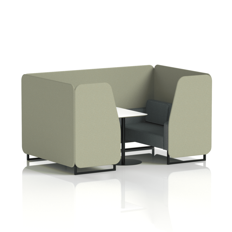 Brixworth Booth With Black Legs And White Table In Two Tone - Image 45