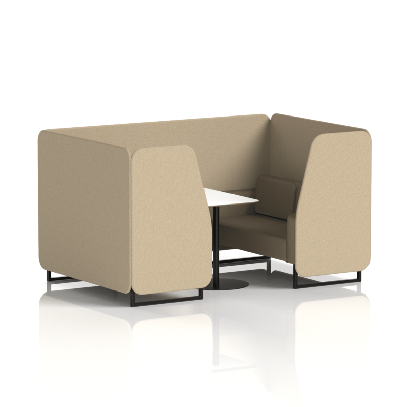 Brixworth Booth With Black Legs And White Table In Two Tone - Image 47