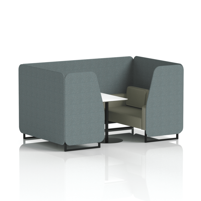 Brixworth Booth With Black Legs And White Table In Two Tone - Image 48