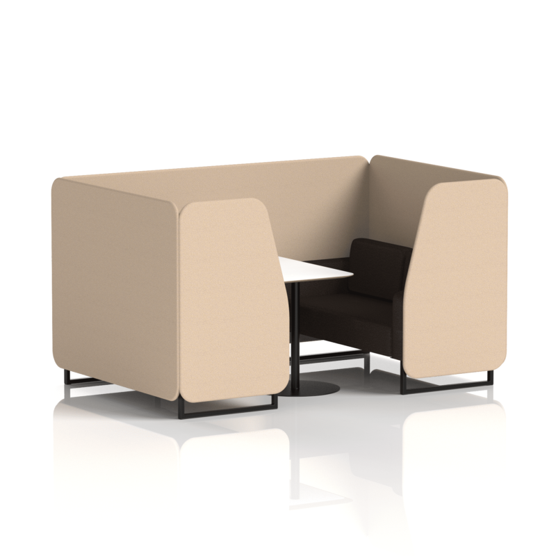 Brixworth Booth With Black Legs And White Table In Two Tone - Image 49