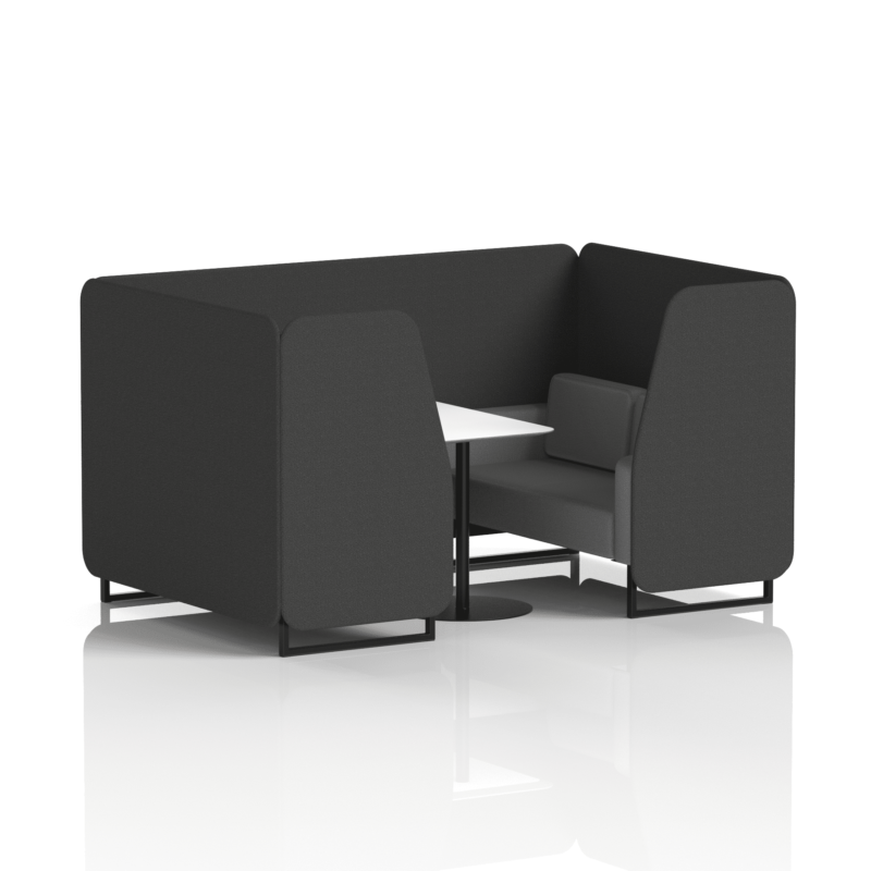 Brixworth Booth With Black Legs And White Table In Two Tone - Image 51
