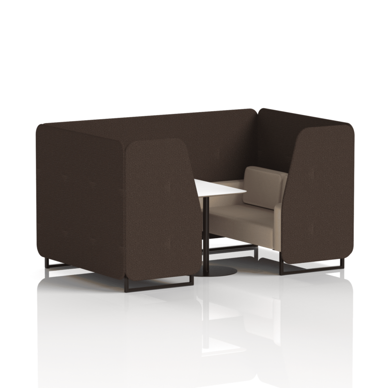 Brixworth Booth With Black Legs And White Table In Two Tone - Image 54