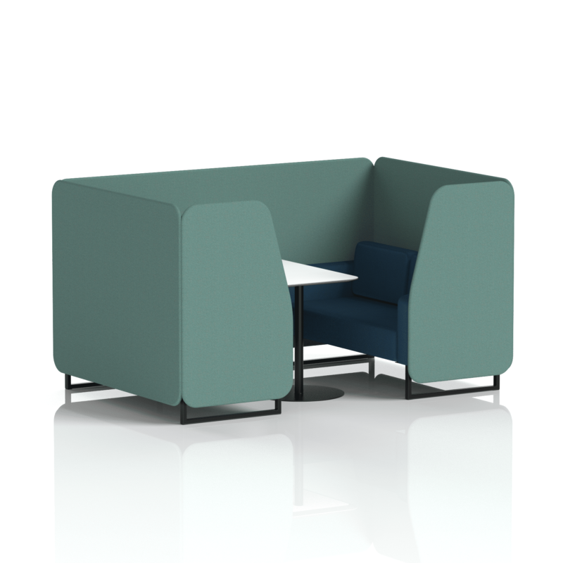 Brixworth Booth With Black Legs And White Table In Two Tone - Image 55