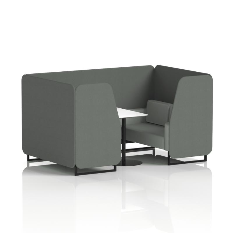 Brixworth Booth With Black Legs And White Table In Two Tone - Image 56