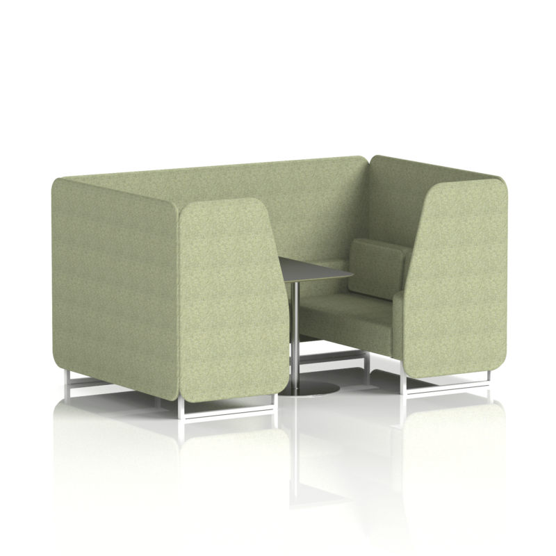 Brixworth Booth With White Legs And Black Table In Single Tone - Image 31