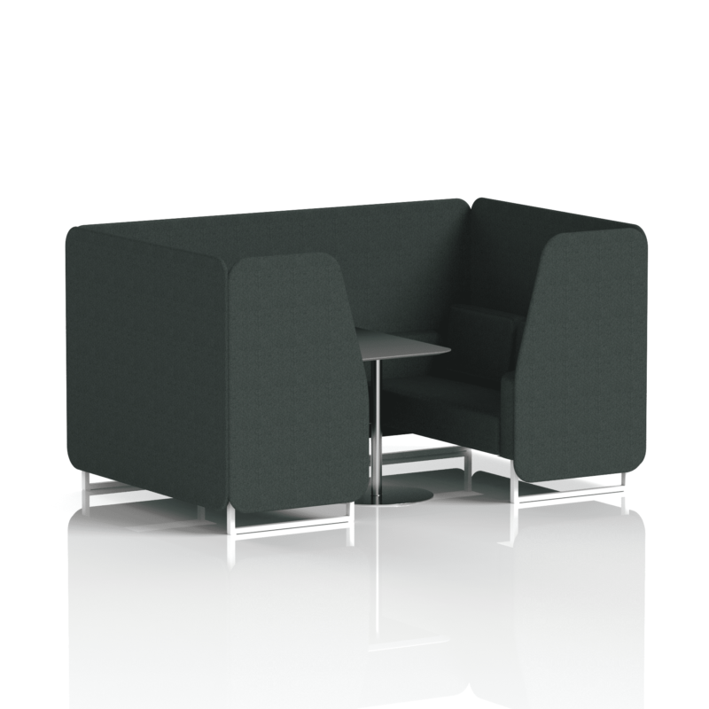 Brixworth Booth With White Legs And Black Table In Single Tone - Image 32