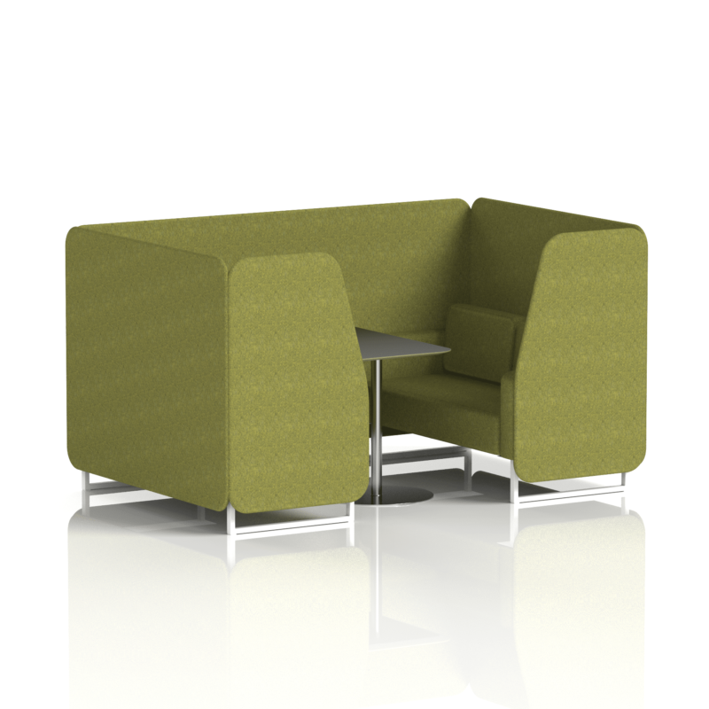 Brixworth Booth With White Legs And Black Table In Single Tone - Image 34