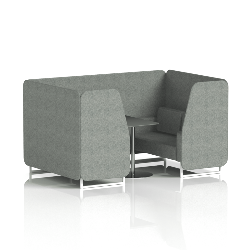 Brixworth Booth With White Legs And Black Table In Single Tone - Image 35