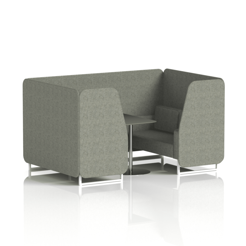 Brixworth Booth With White Legs And Black Table In Single Tone - Image 36