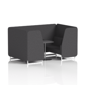 Brixworth Booth With White Legs And Black Table In Single Tone - Image 37