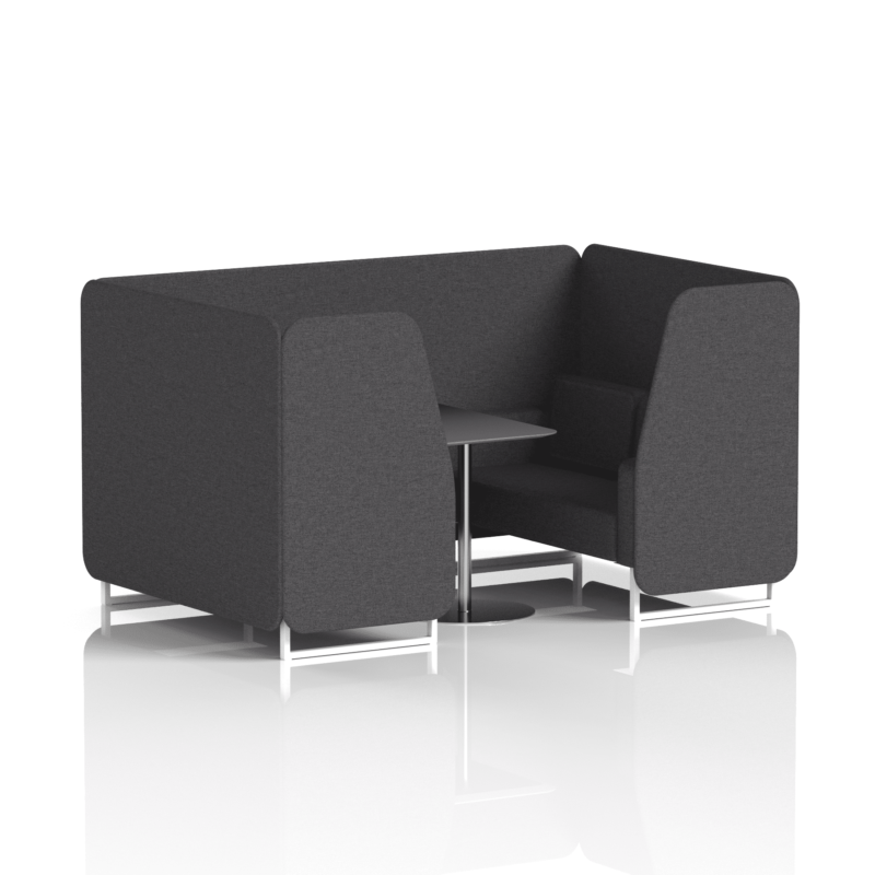 Brixworth Booth With White Legs And Black Table In Single Tone - Image 37
