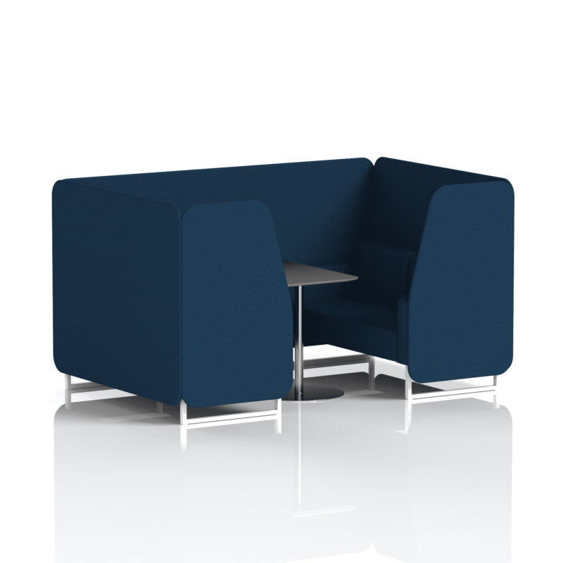Brixworth Booth With White Legs And Black Table In Single Tone - Image 38