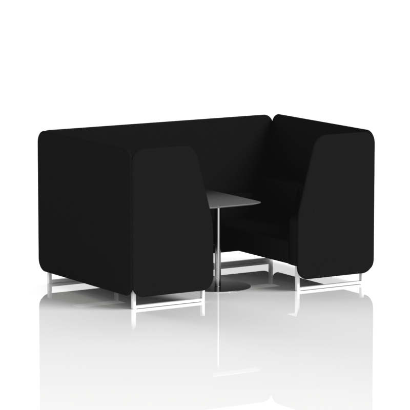 Brixworth Booth With White Legs And Black Table In Single Tone - Image 39