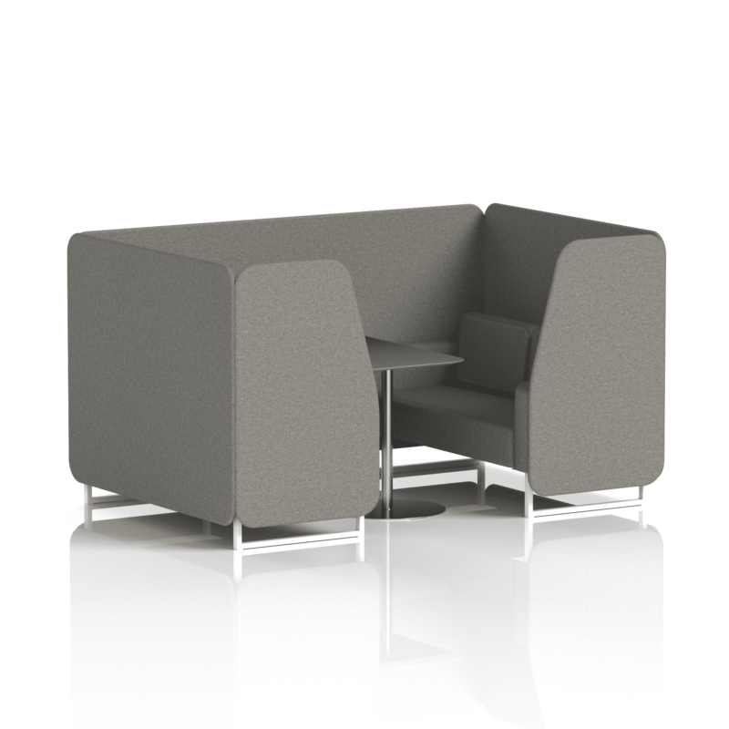 Brixworth Booth With White Legs And Black Table In Single Tone - Image 40