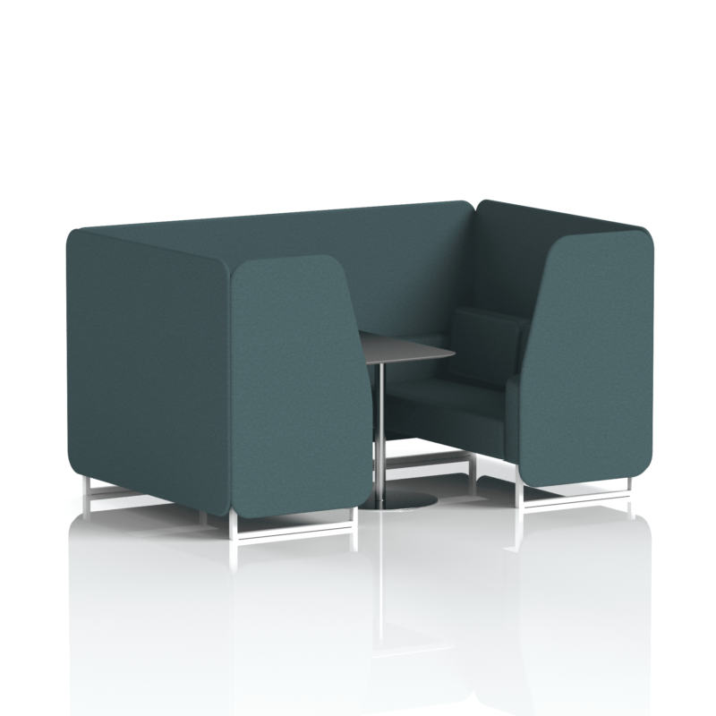 Brixworth Booth With White Legs And Black Table In Single Tone - Image 41