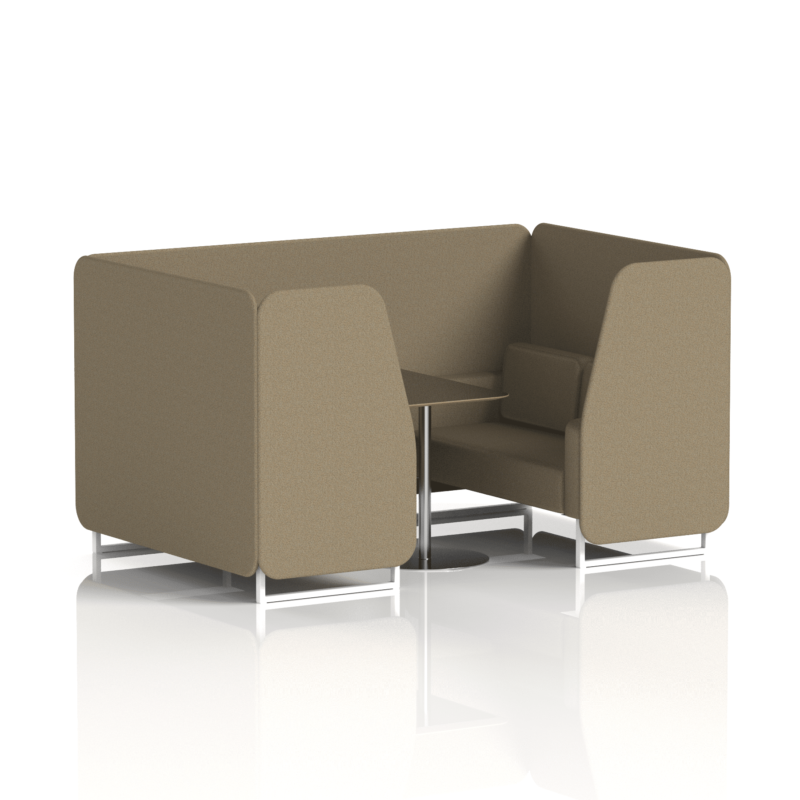 Brixworth Booth With White Legs And Black Table In Single Tone - Image 43