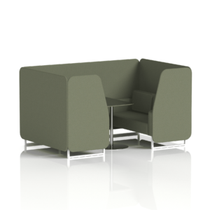 Brixworth Booth With White Legs And Black Table In Single Tone - Image 44
