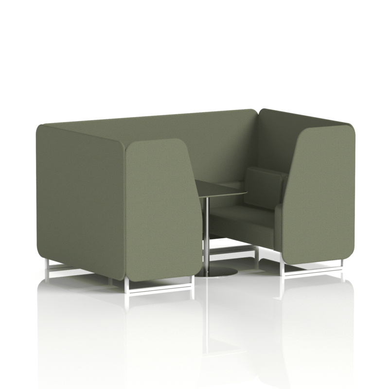 Brixworth Booth With White Legs And Black Table In Single Tone - Image 44