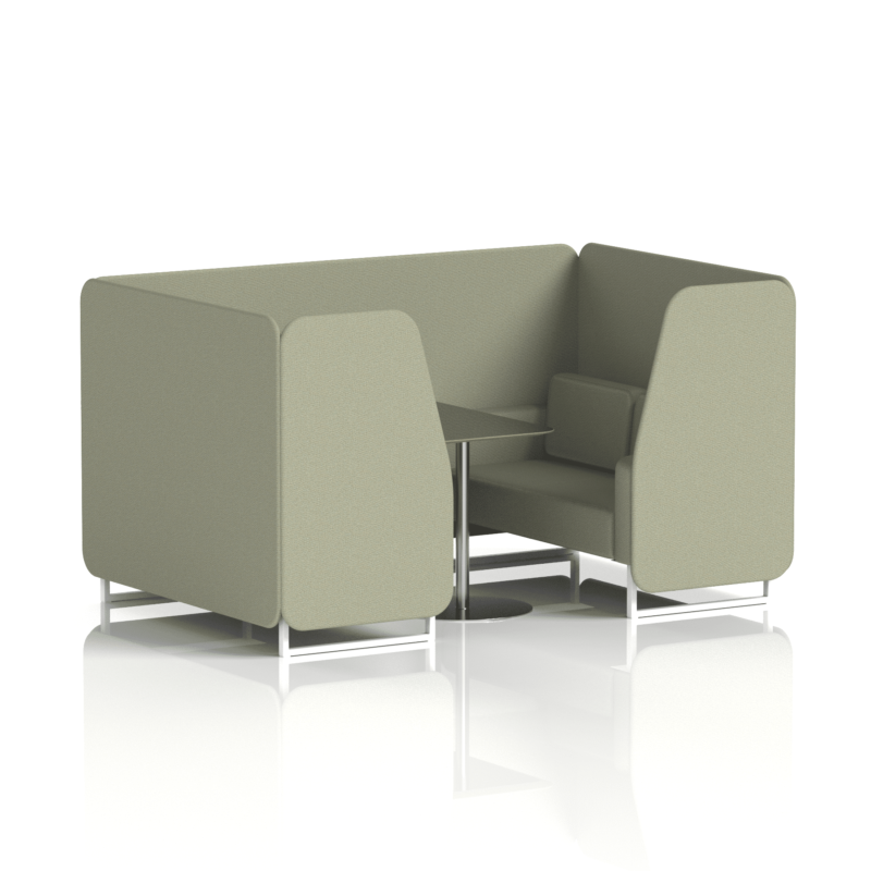 Brixworth Booth With White Legs And Black Table In Single Tone - Image 45