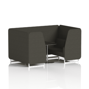 Brixworth Booth With White Legs And Black Table In Single Tone - Image 46