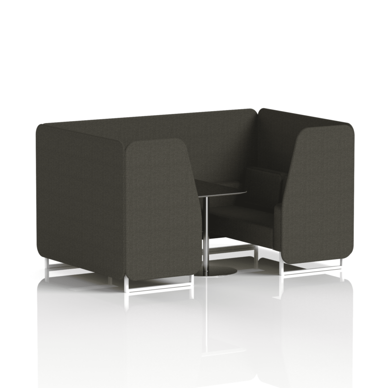 Brixworth Booth With White Legs And Black Table In Single Tone - Image 46
