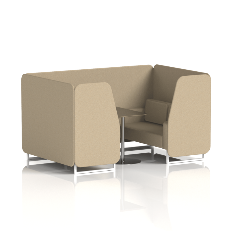 Brixworth Booth With White Legs And Black Table In Single Tone - Image 47