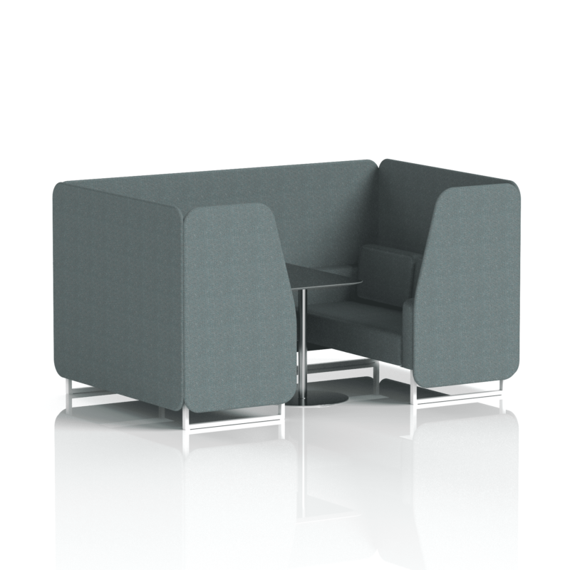 Brixworth Booth With White Legs And Black Table In Single Tone - Image 48