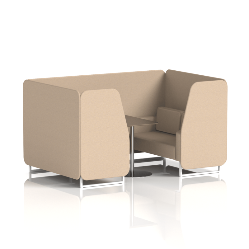 Brixworth Booth With White Legs And Black Table In Single Tone - Image 49