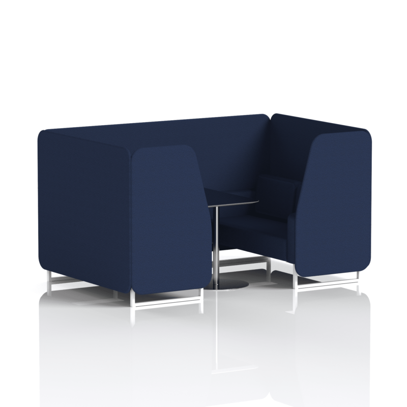 Brixworth Booth With White Legs And Black Table In Single Tone - Image 50