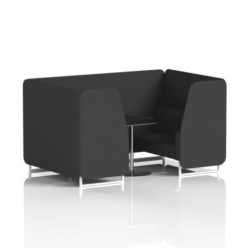 Brixworth Booth With White Legs And Black Table In Single Tone - Image 51
