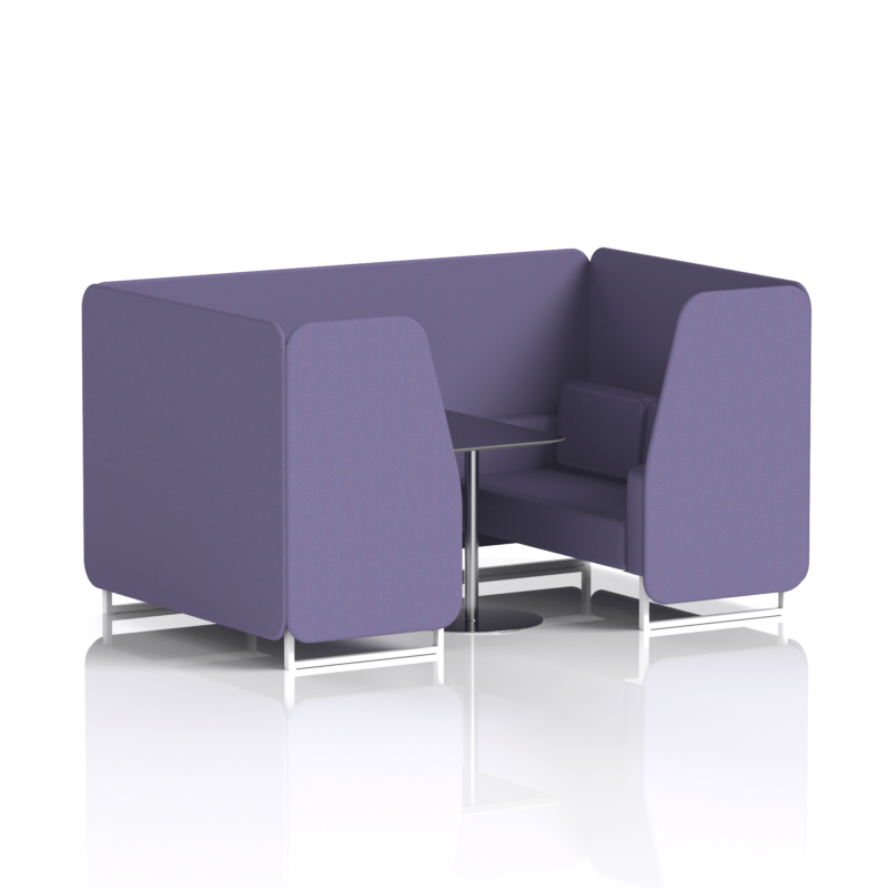 Brixworth Booth With White Legs And Black Table In Single Tone - Image 52