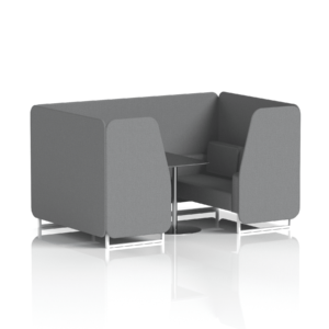 Brixworth Booth With White Legs And Black Table In Single Tone - Image 53