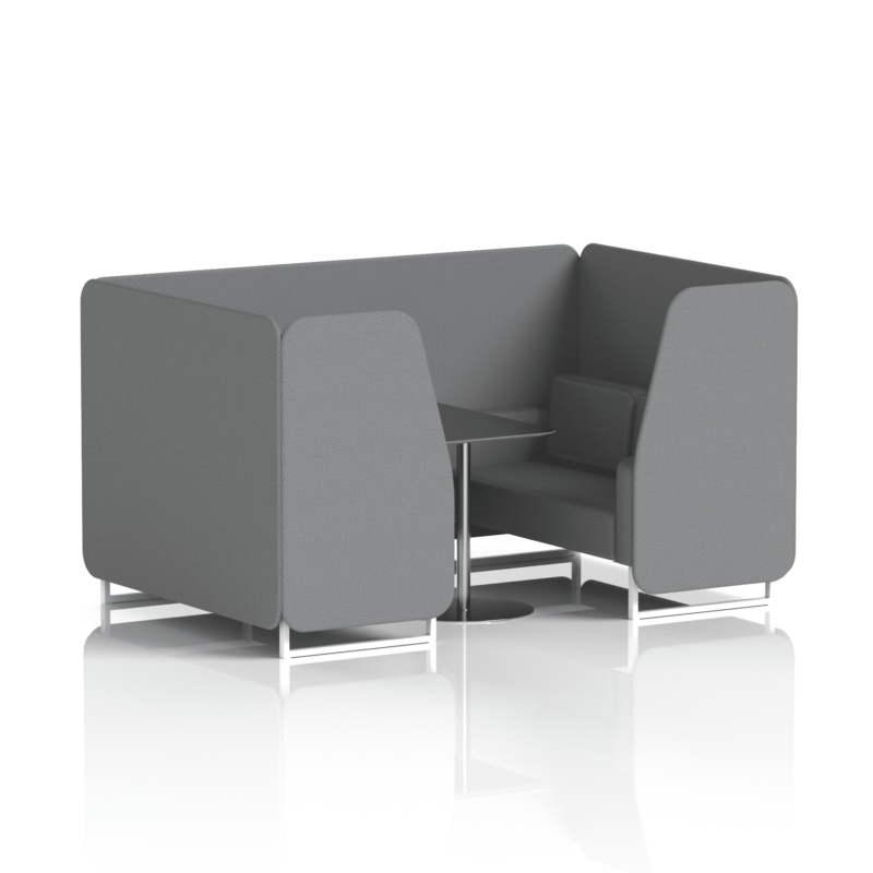 Brixworth Booth With White Legs And Black Table In Single Tone - Image 53