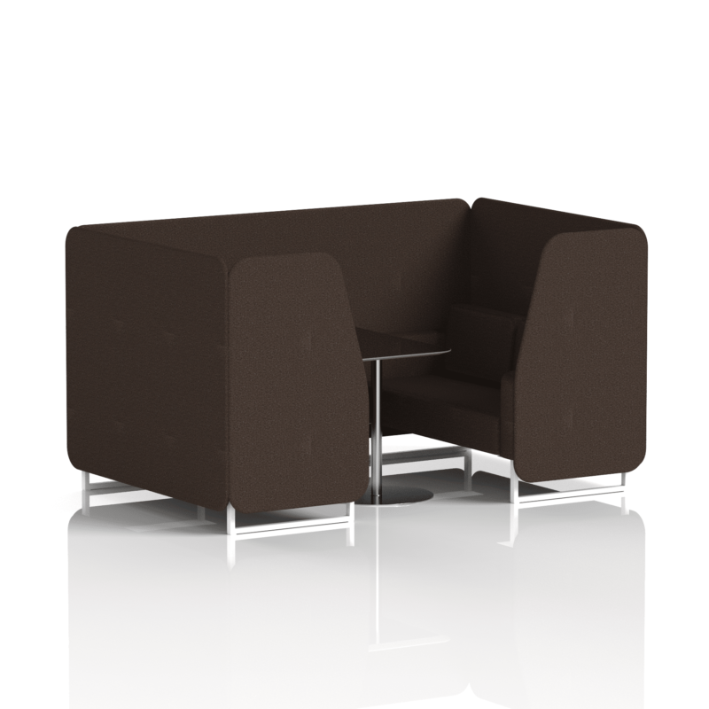 Brixworth Booth With White Legs And Black Table In Single Tone - Image 54