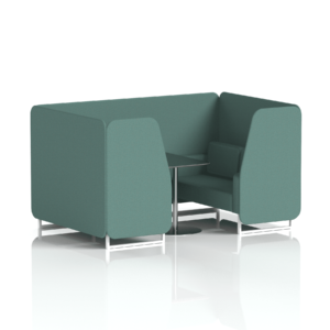 Brixworth Booth With White Legs And Black Table In Single Tone - Image 55