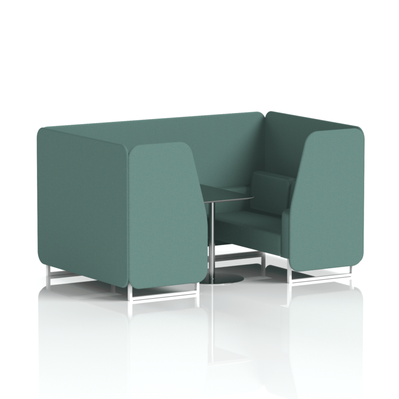Brixworth Booth With White Legs And Black Table In Single Tone - Image 55