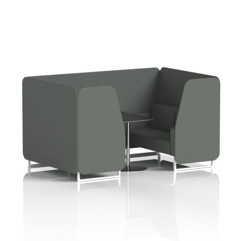 Brixworth Booth With White Legs And Black Table In Single Tone - Image 56