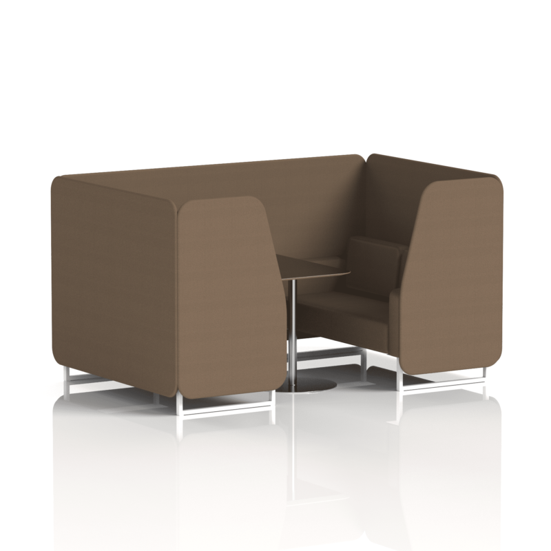 Brixworth Booth With White Legs And Black Table In Single Tone - Image 57