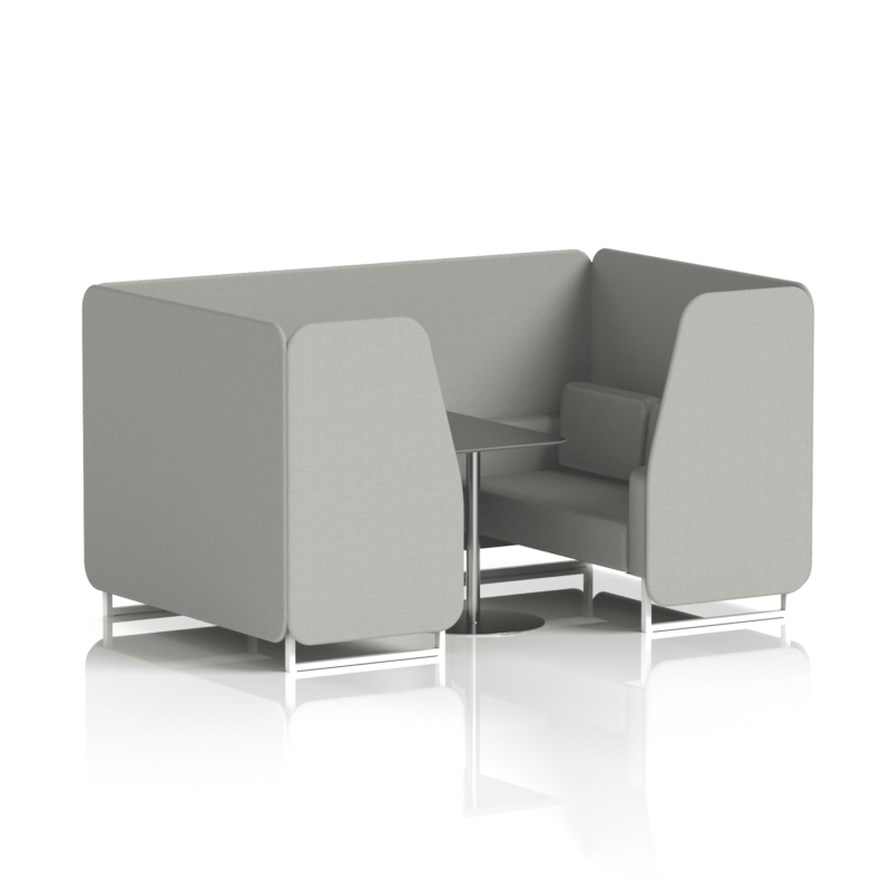 Brixworth Booth With White Legs And Black Table In Single Tone - Image 58