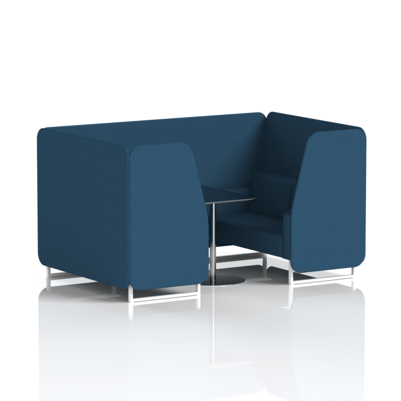 Brixworth Booth With White Legs And Black Table In Single Tone - Image 59