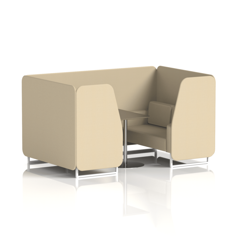 Brixworth Booth With White Legs And Black Table In Single Tone - Image 60