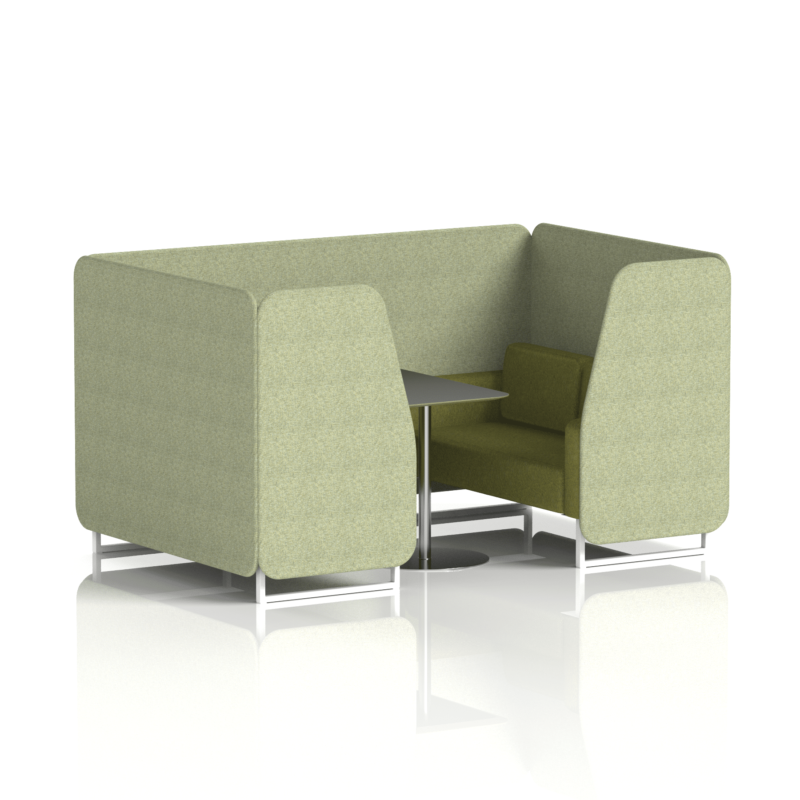 Brixworth Booth With White Legs And Black Table In Two Tone - Image 31