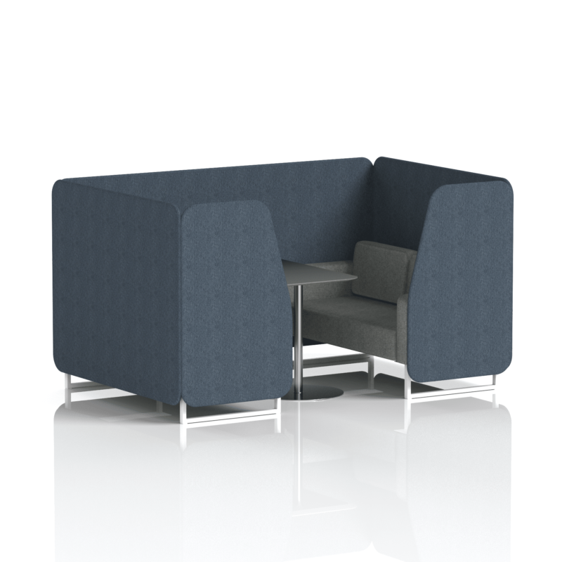 Brixworth Booth With White Legs And Black Table In Two Tone - Image 33