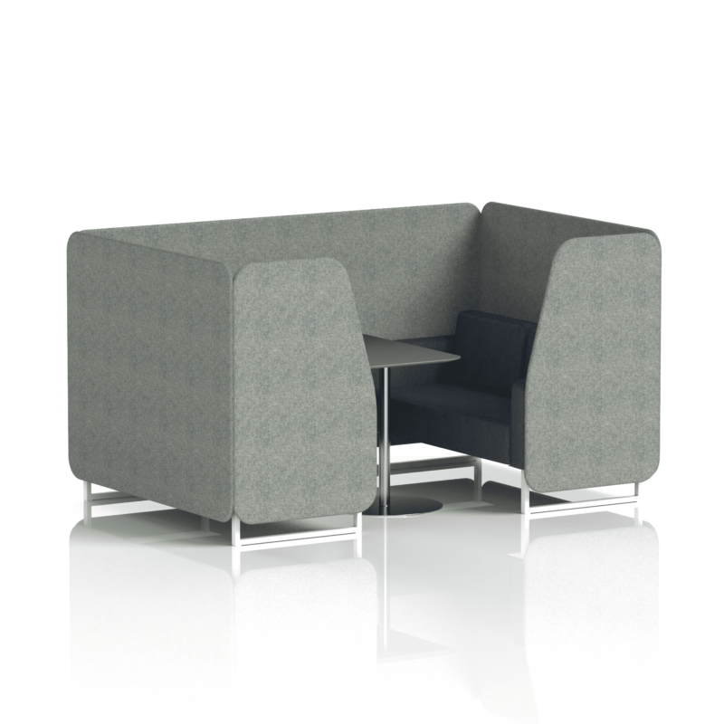 Brixworth Booth With White Legs And Black Table In Two Tone - Image 35