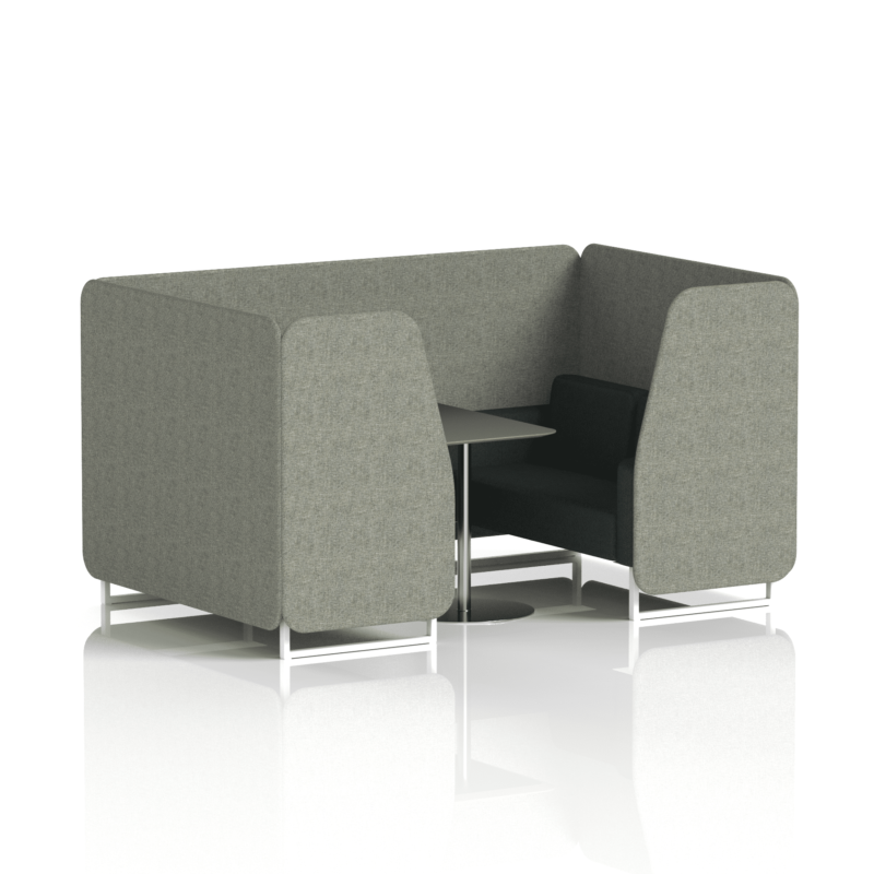 Brixworth Booth With White Legs And Black Table In Two Tone - Image 36
