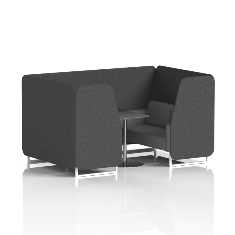 Brixworth Booth With White Legs And Black Table In Two Tone - Image 37