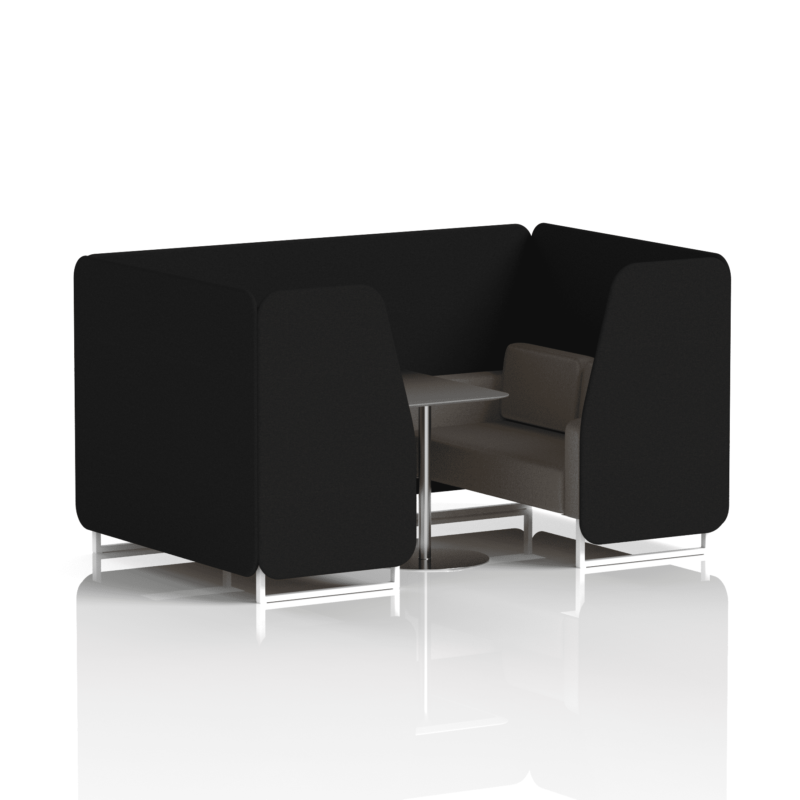 Brixworth Booth With White Legs And Black Table In Two Tone - Image 39
