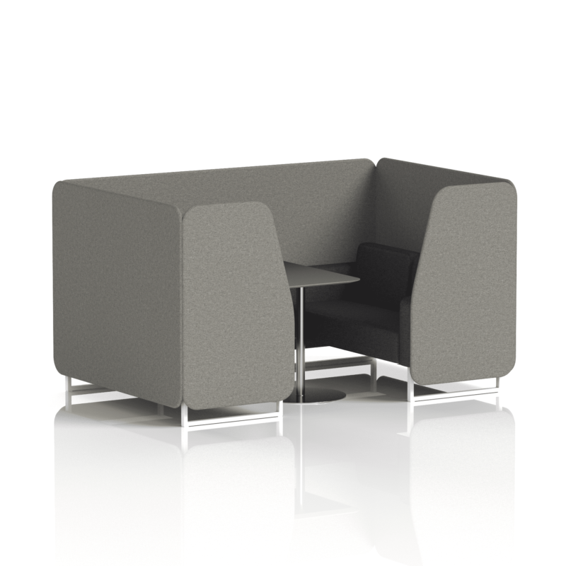 Brixworth Booth With White Legs And Black Table In Two Tone - Image 40