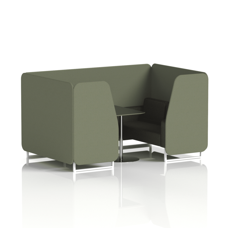 Brixworth Booth With White Legs And Black Table In Two Tone - Image 44